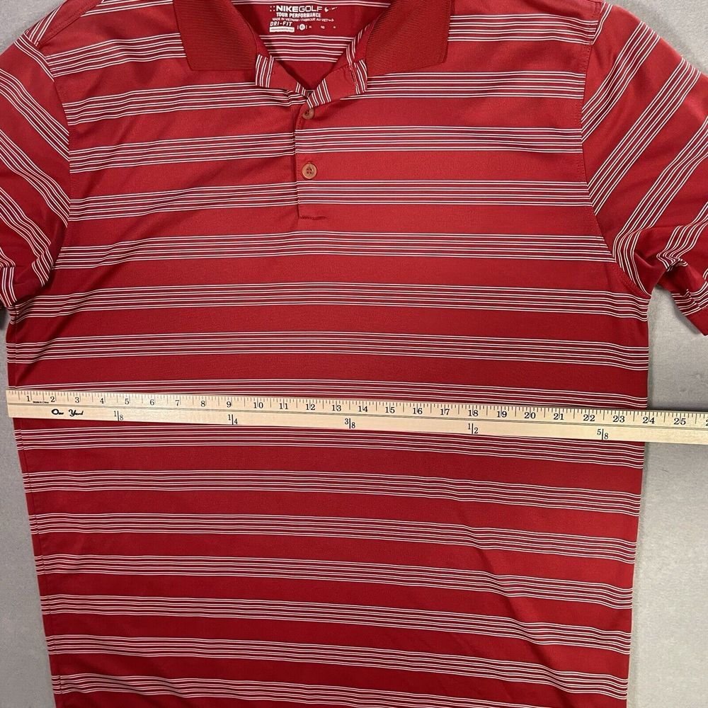 Nike Golf Tour Performance Dri-Fit Men XL Red Striped Athleisure Activewear Golf - Picture 3 of 9